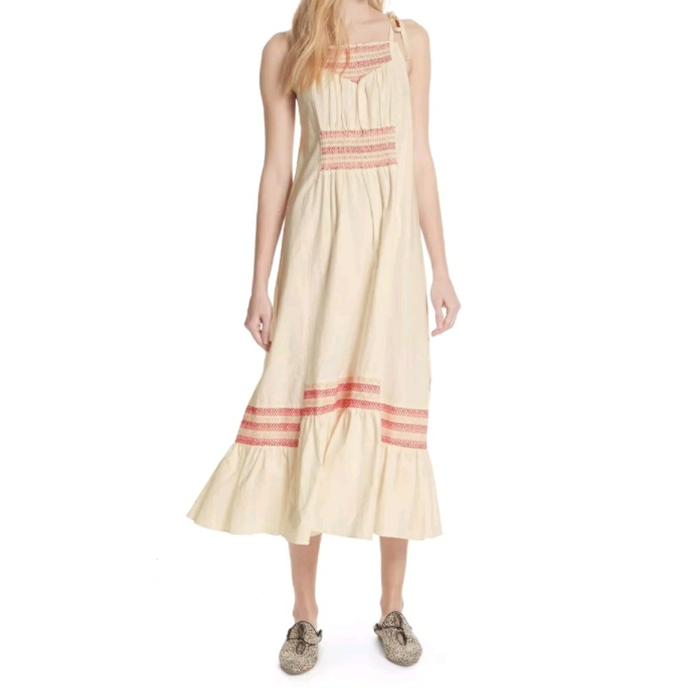 Free People Cream Combo Sundress, XS